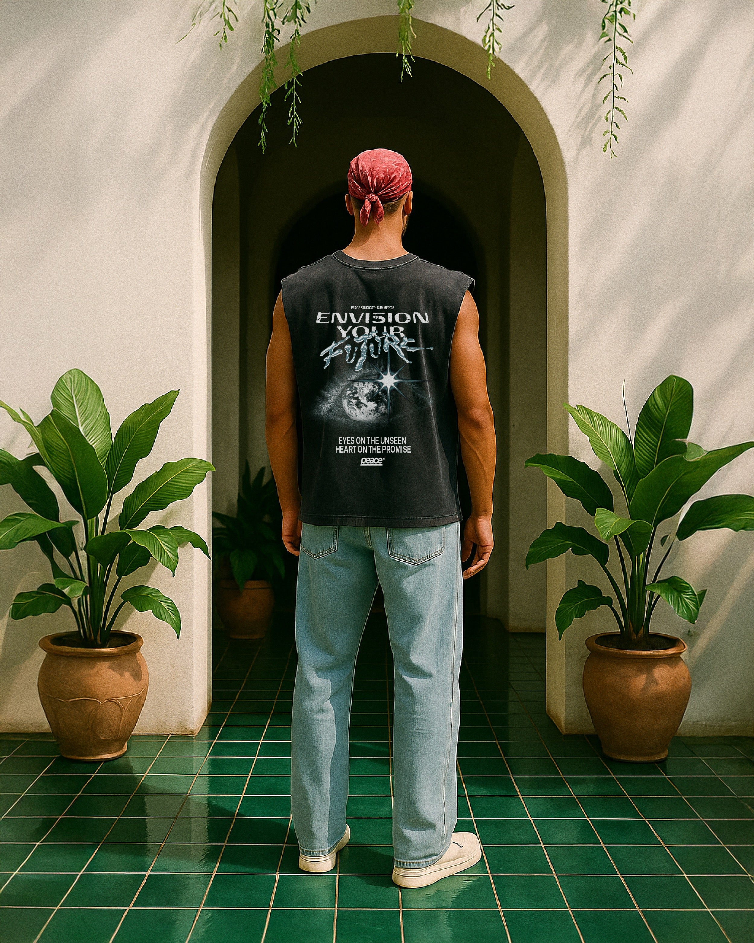 Envision Your Future Black Vintage Heavyweight Tank Top | Peace®