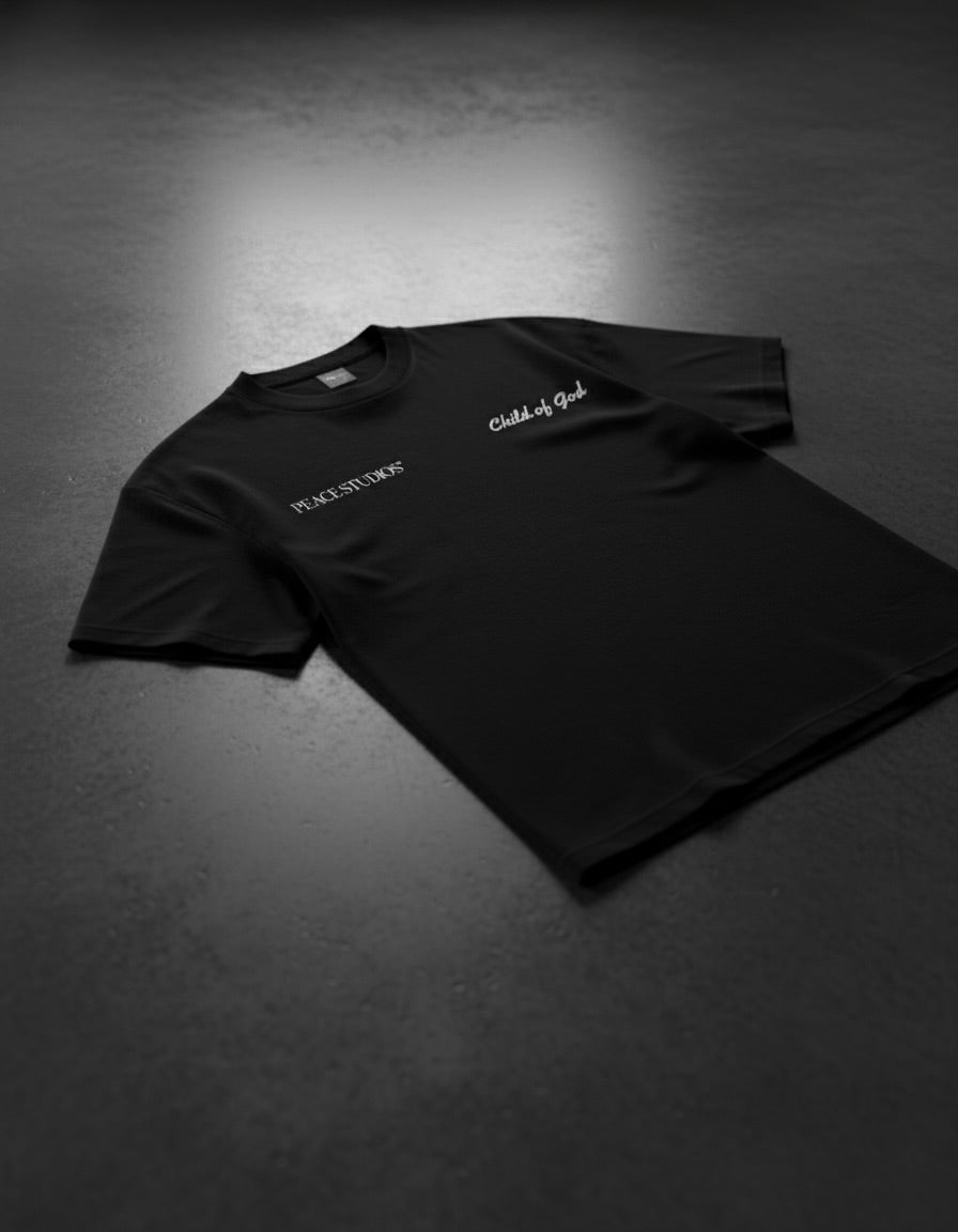 Child of God Black Heavyweight Loose Fit Tee | Peace®