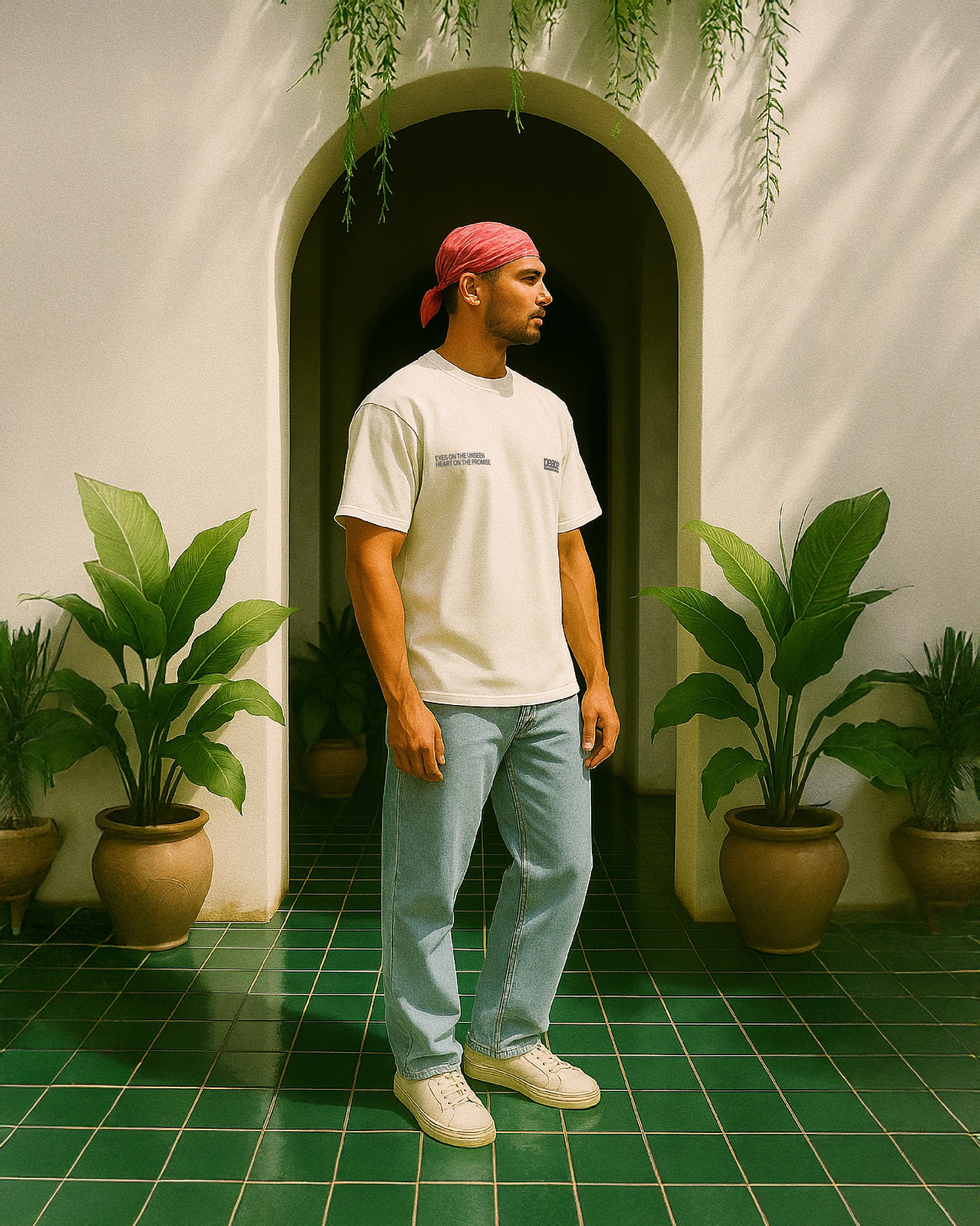 Envision Your Future White Vintage Heavyweight Loose Fit Tee | Peace®