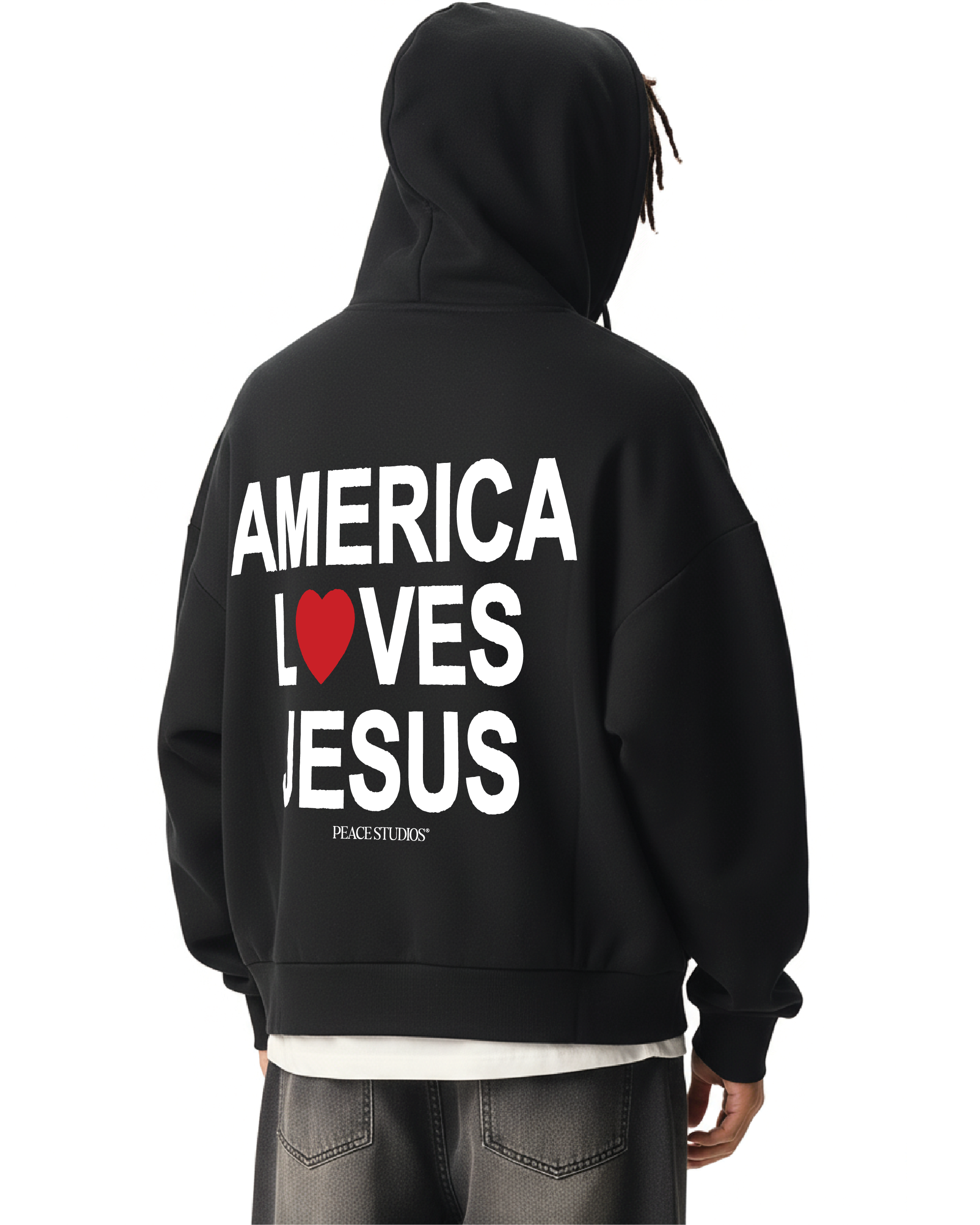 America Loves Jesus Full-Zip Boxy Hoodie | Peace®