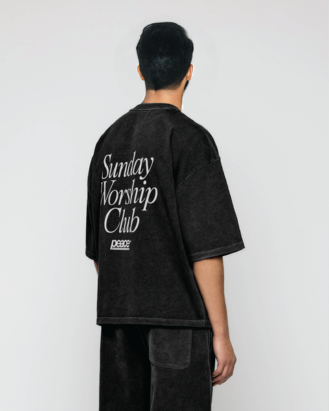 Sunday Worship Club Premium Acid Wash Oversized Heavyweight Tee | Peace®