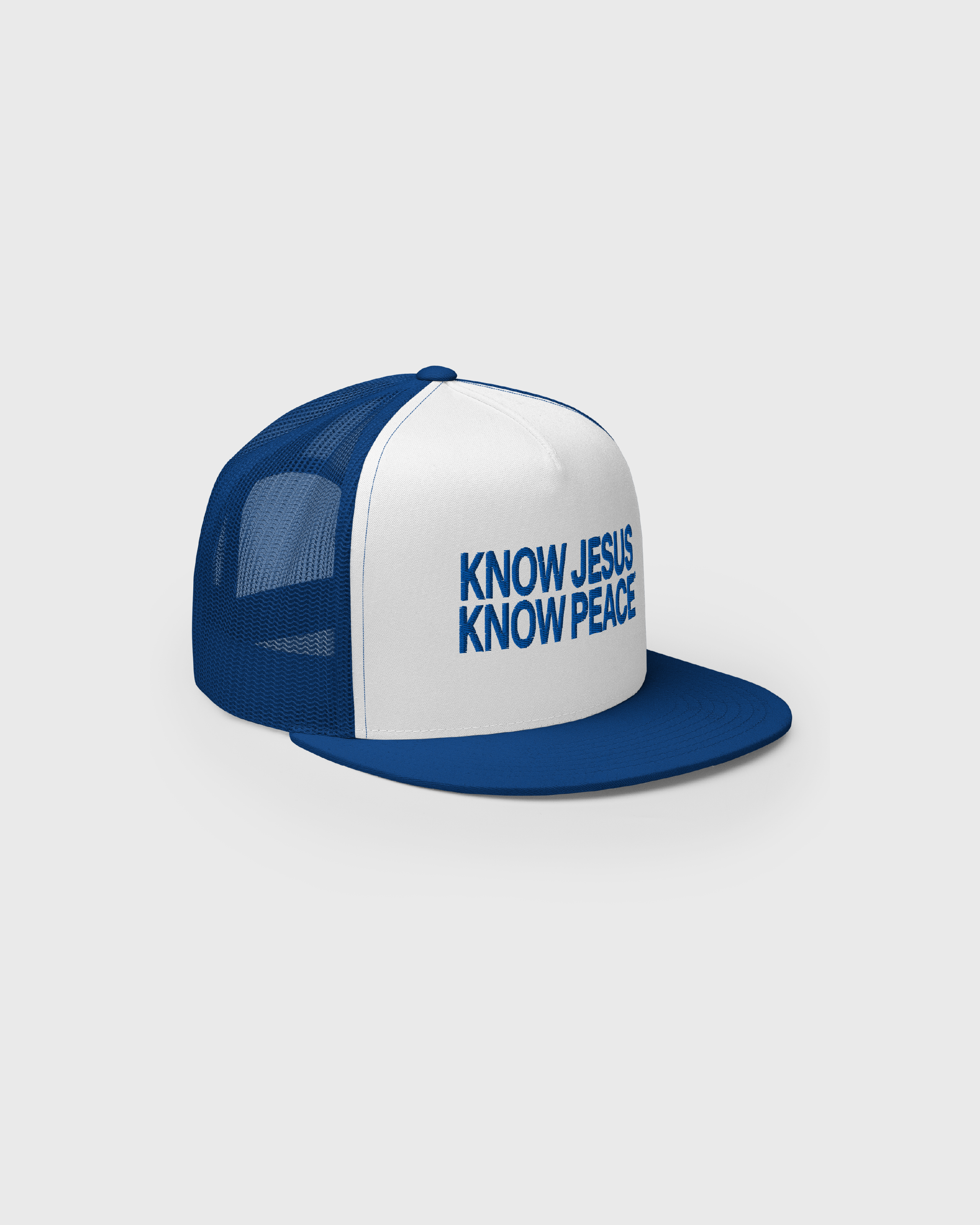 Know Jesus Know Peace Blue Trucker Cap - Peace®
