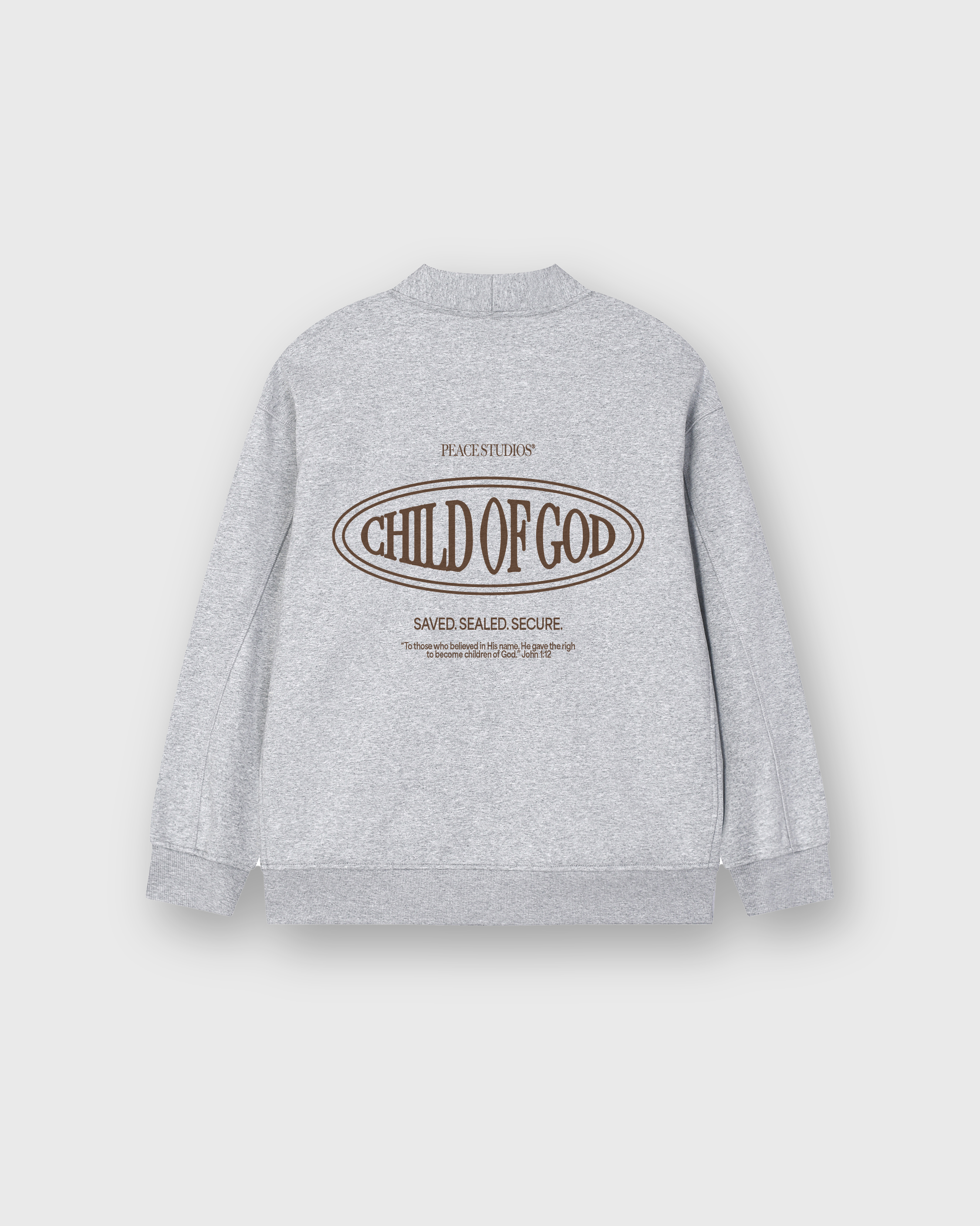 Child of God II Gray Essential Heavyweight Sweat Cardigan | Peace®