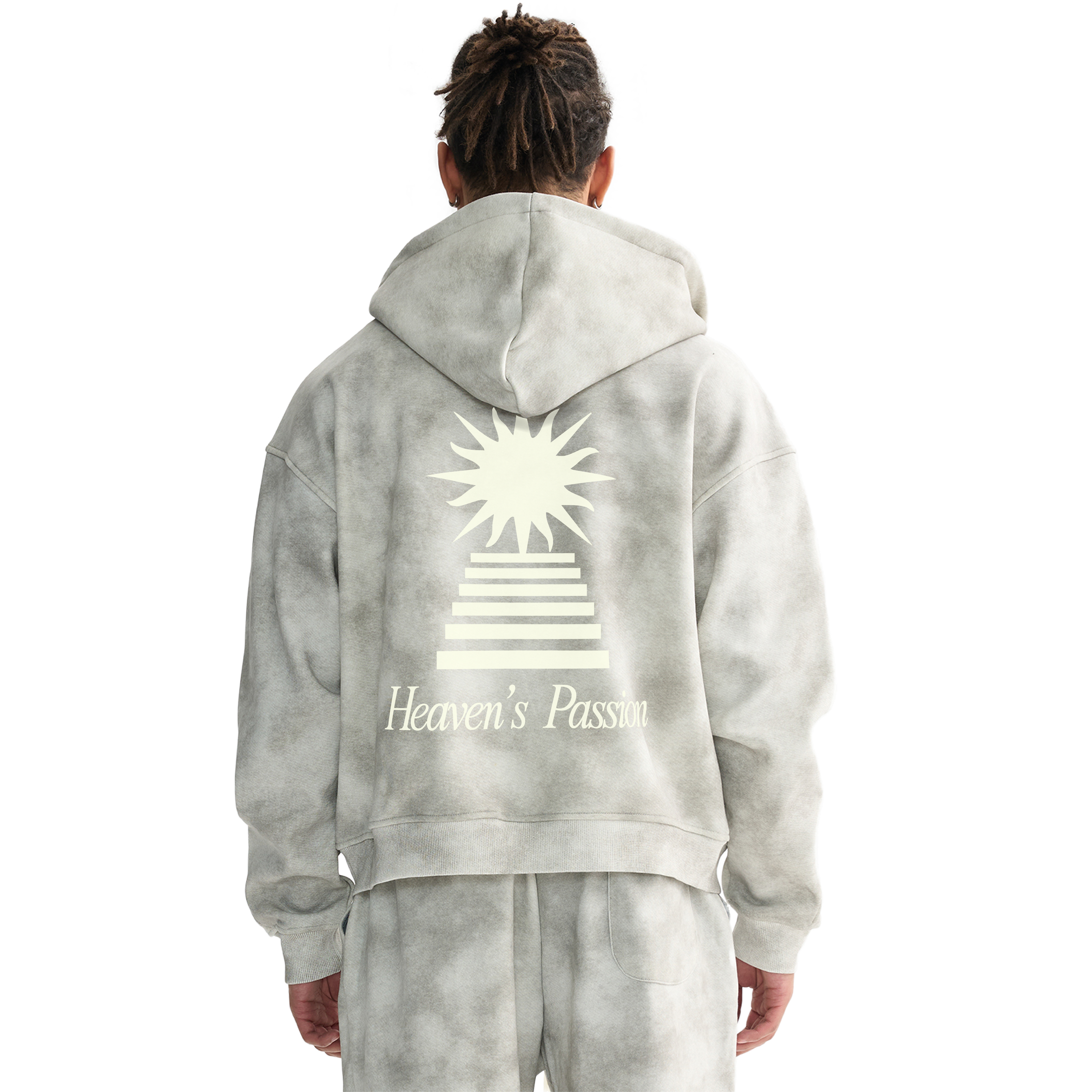 Heaven’s Passion Dirty Washed Boxy Zip-up Fleece Hoodie | Peace® PEACE STORE