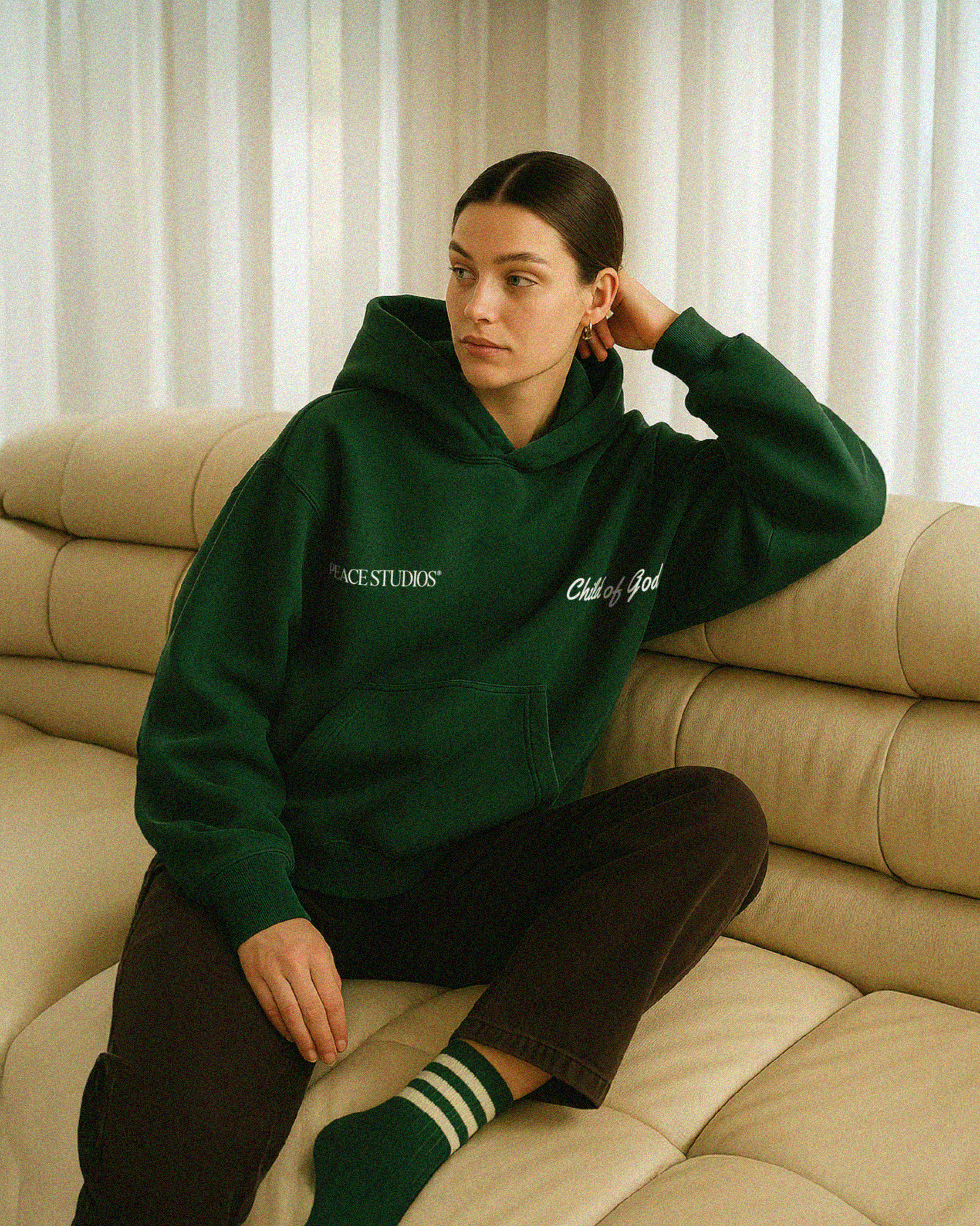 Child of God Green Oversized Heavyweight Hoodie | Peace®