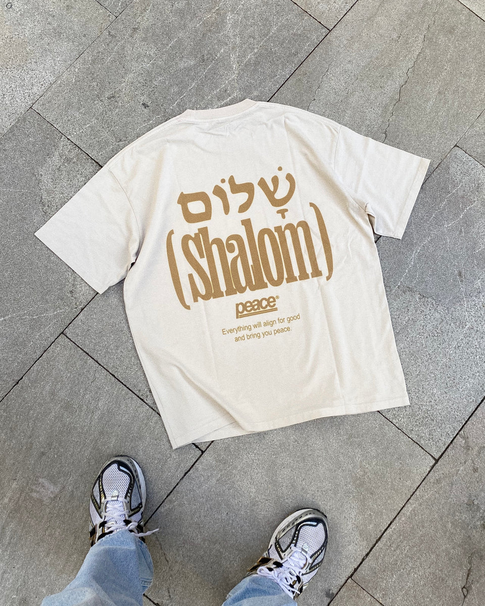 Shalom Official Beige Loose Fit Tee | Peace®