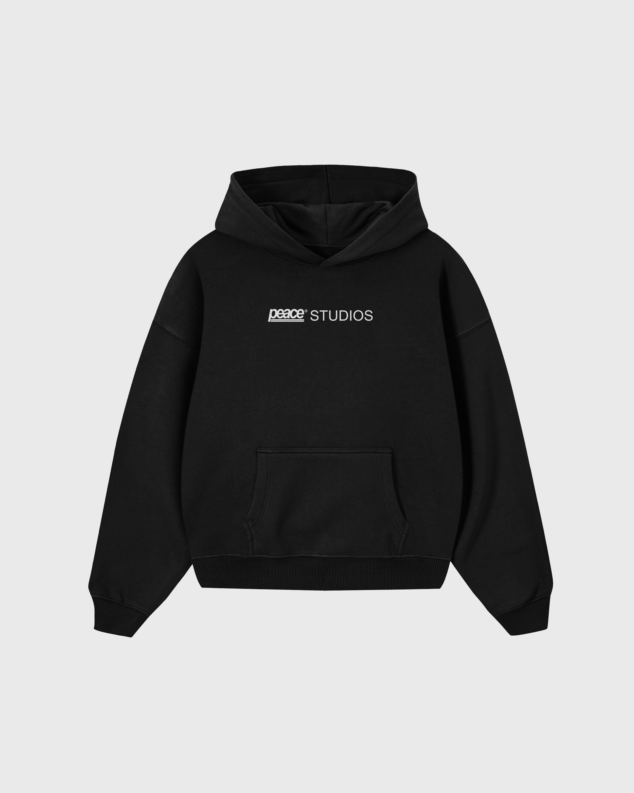 peace Peace® Studios Signature Black Oversized Hoodie