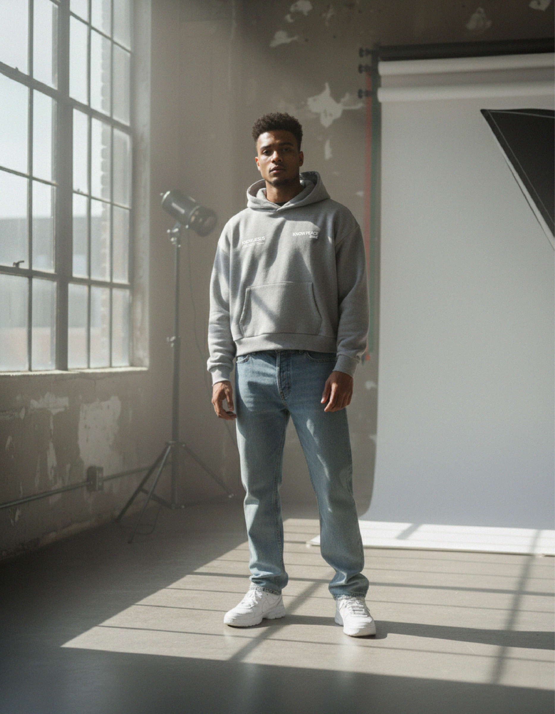 Know Jesus, Know Peace Premium Gray Boxy Hoodie | Peace®