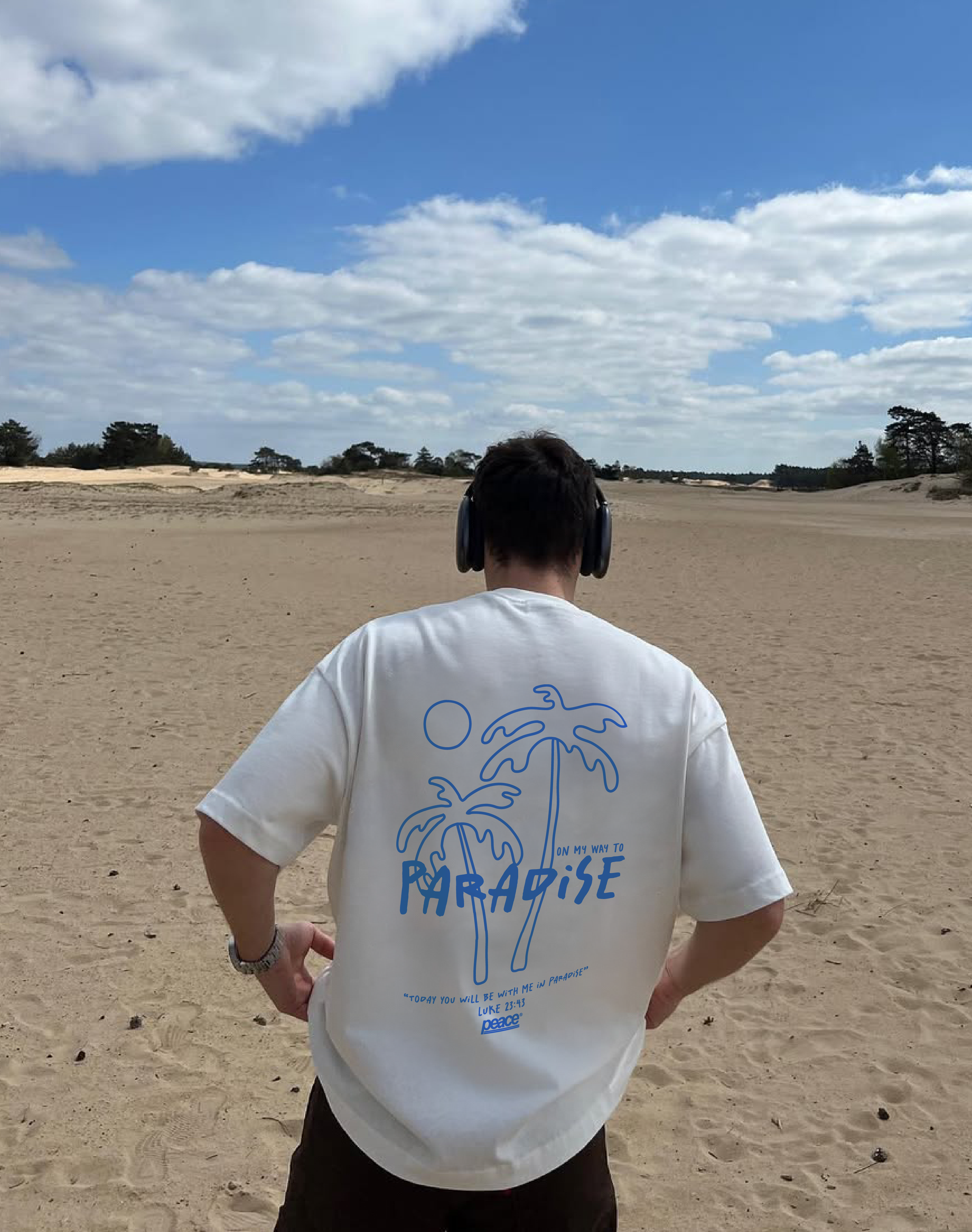 Paradise White Heavyweight Loose Fit Tee | Peace® PEACE STORE