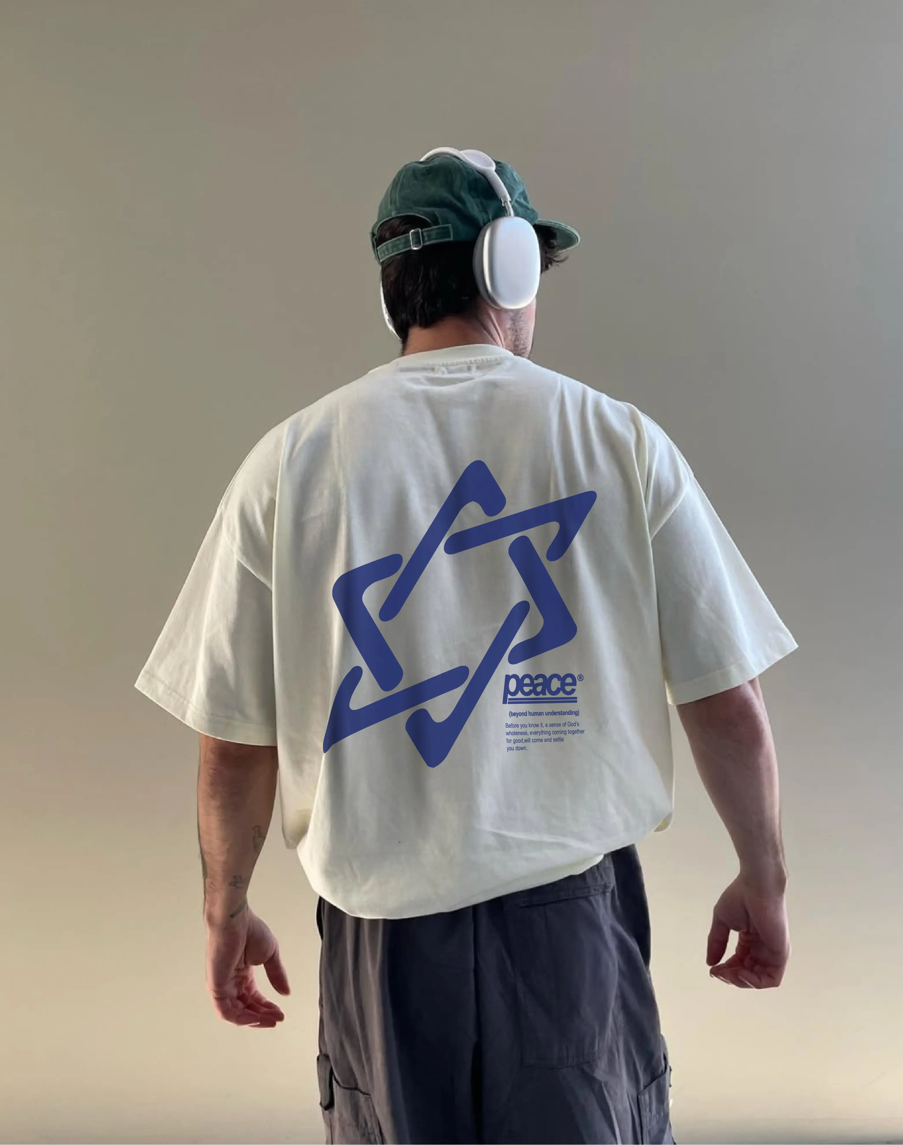 Official Peace Star White Loose Fit Tee | Peace® ODMPOD