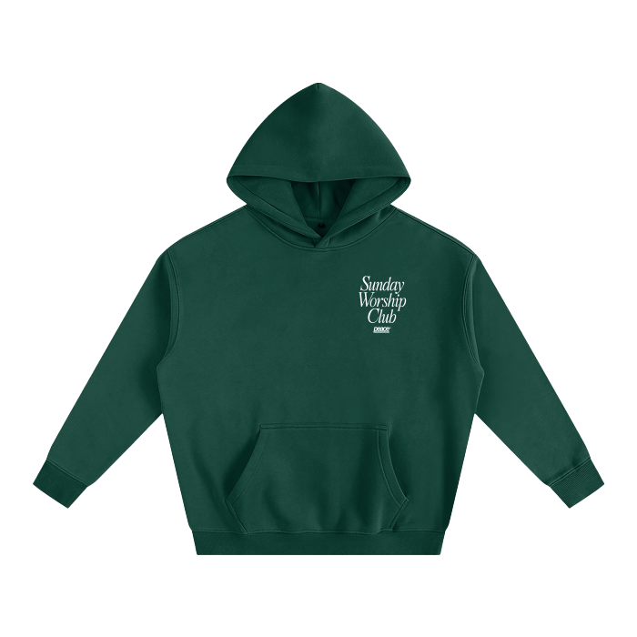 Sunday Worship Club Green Oversized Heavyweight Hoodie | Peace® ODMPOD