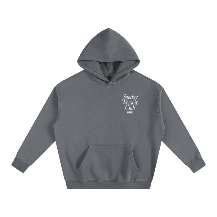 Sunday Worship Club Gray Oversized Heavyweight Hoodie | Peace®