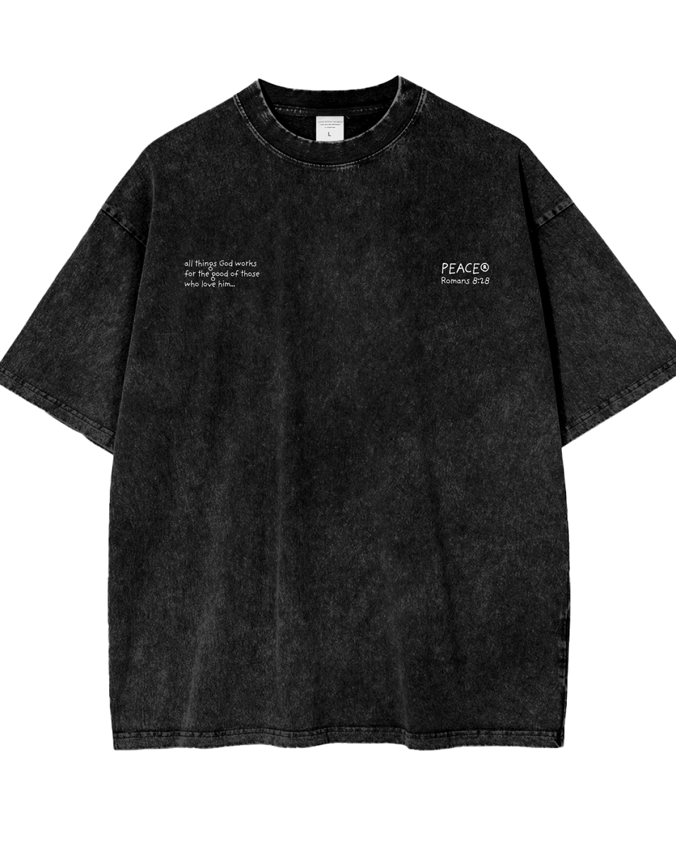 Life is Good Black Acid Washed Oversized Tee | Peace®