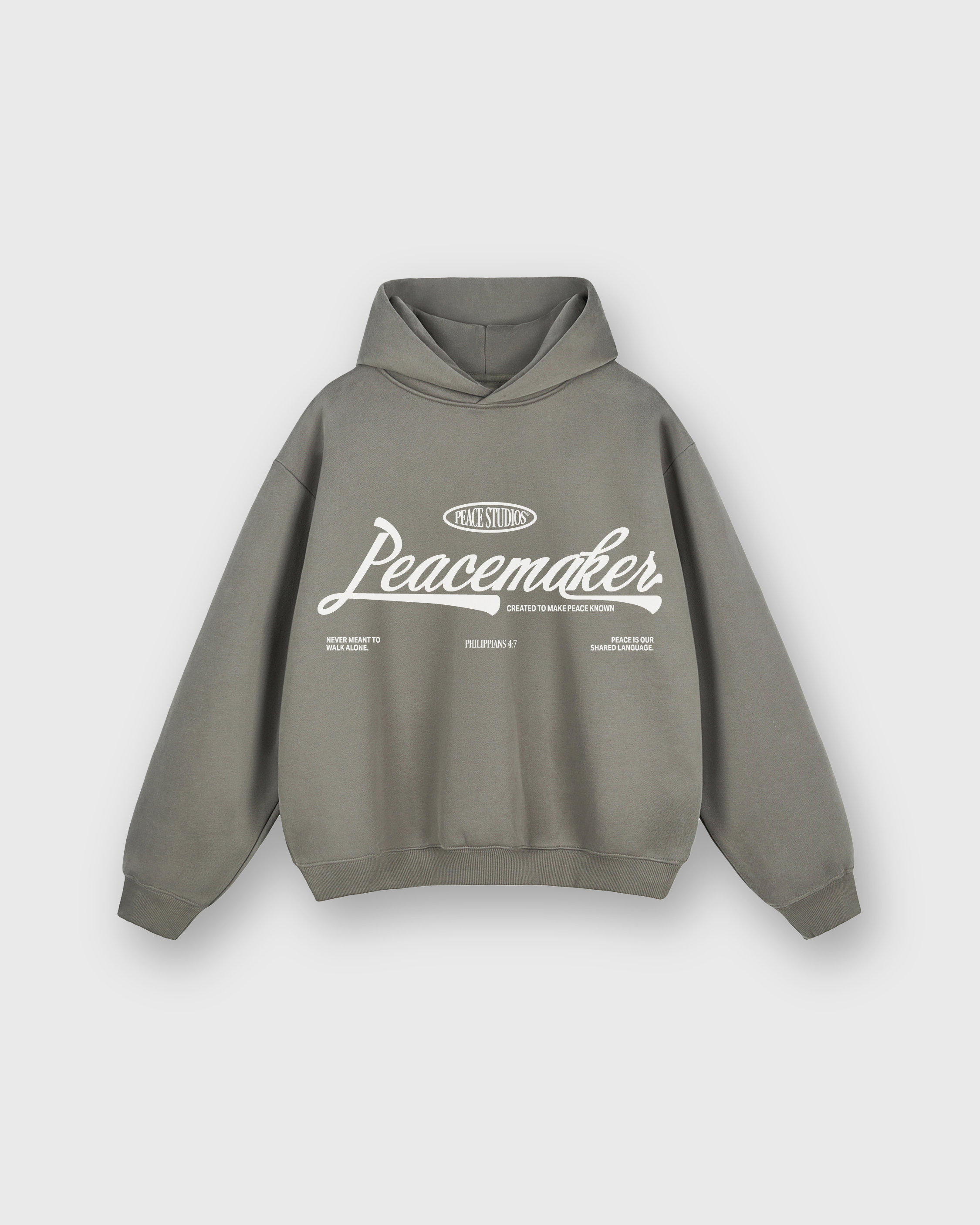 Peacemaker Fleeced Gray Boxy Hoodie | Peace®