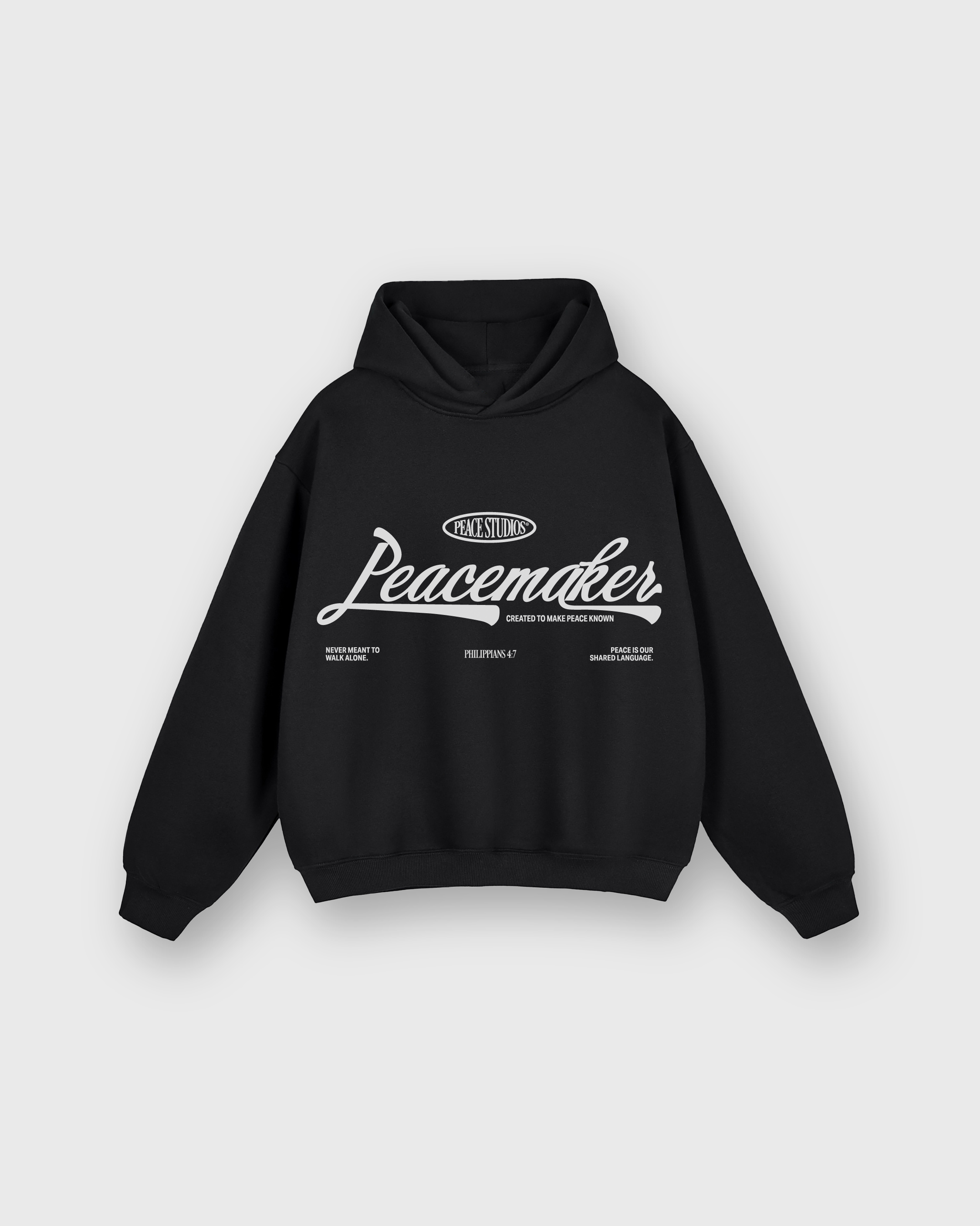 Peacemaker Fleeced Black Boxy Hoodie | Peace®