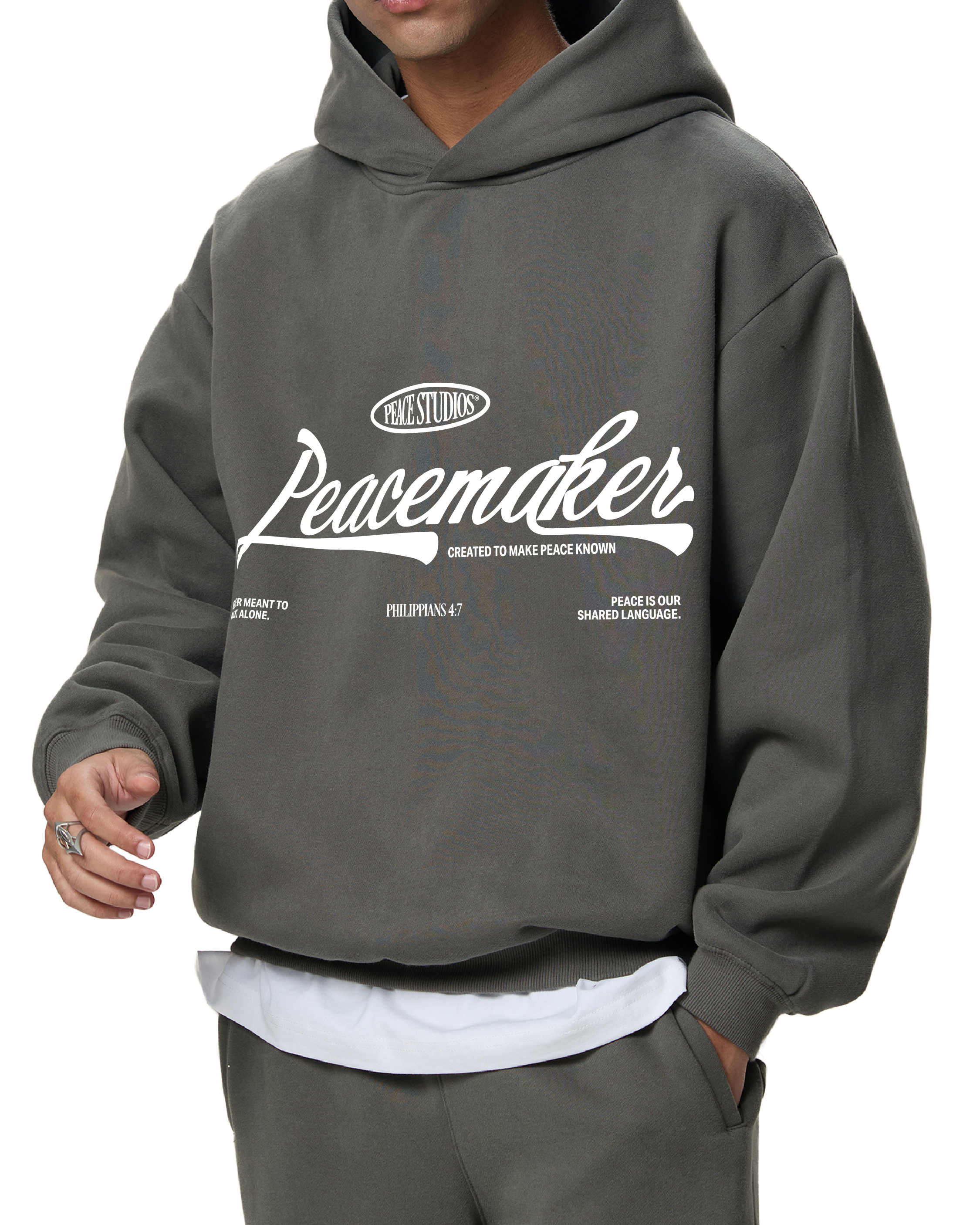 Peacemaker Fleeced Black Boxy Hoodie | Peace®