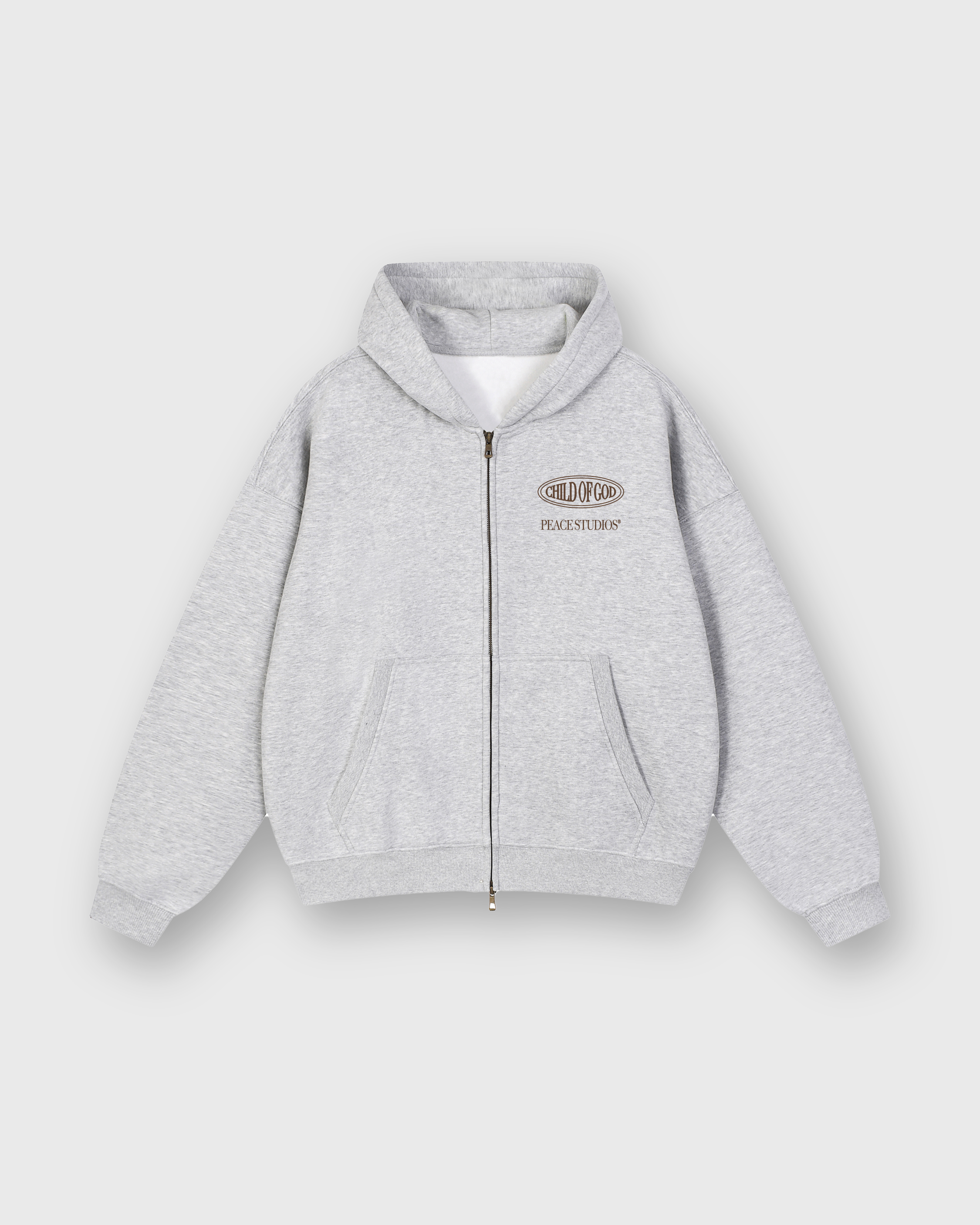 Child of God II Gray Essential Oversized Fleece Boxy Hoodie | Peace®