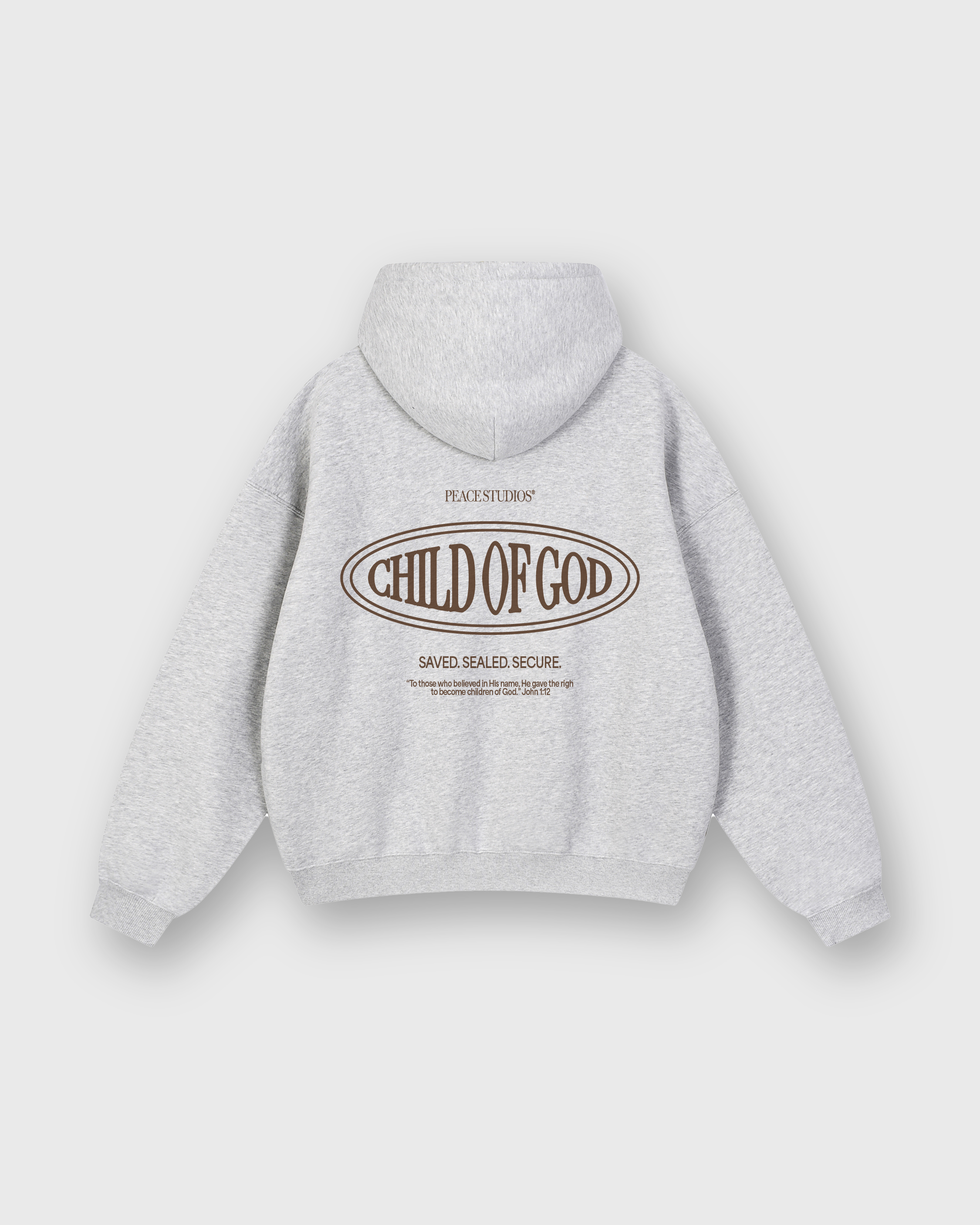 Child of God II Gray Essential Oversized Fleece Boxy Hoodie | Peace®