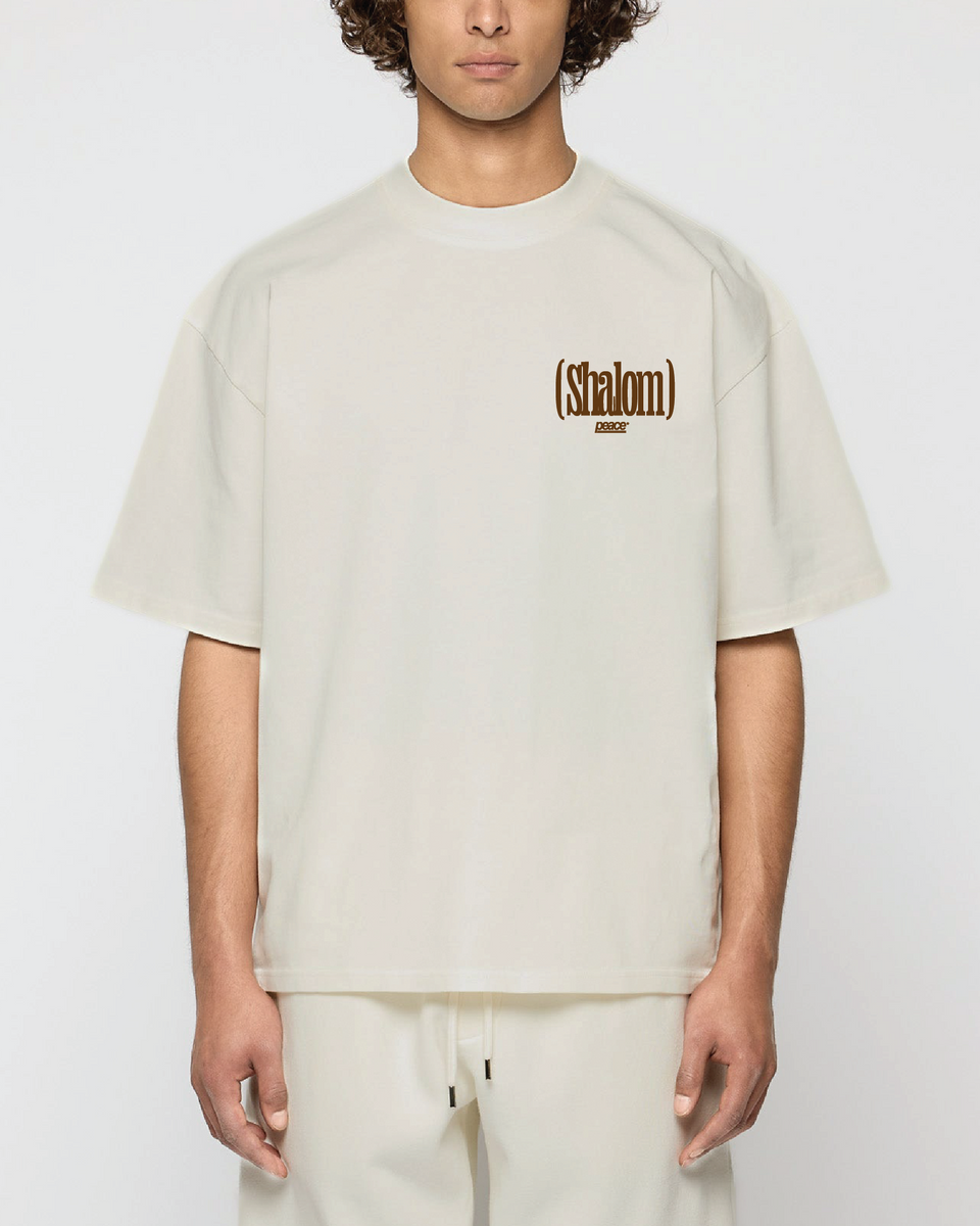 Shalom Official Beige Loose Fit Tee | Peace®