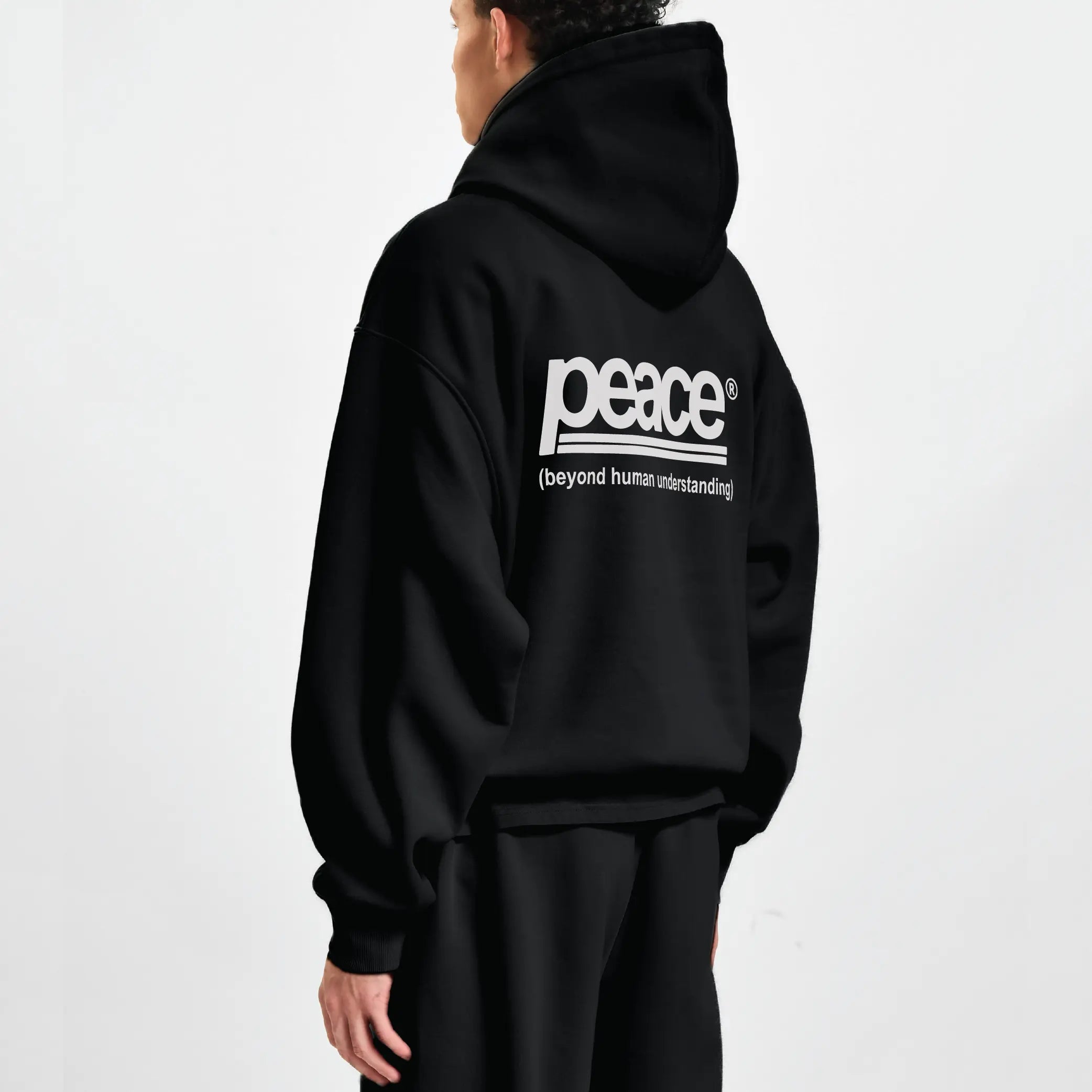 peace Peace® Studios Signature Black Oversized Hoodie