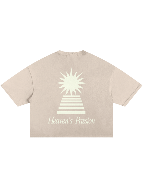 Heaven’s Passion Frayed Boxy Tee Wash Beige | Peace®