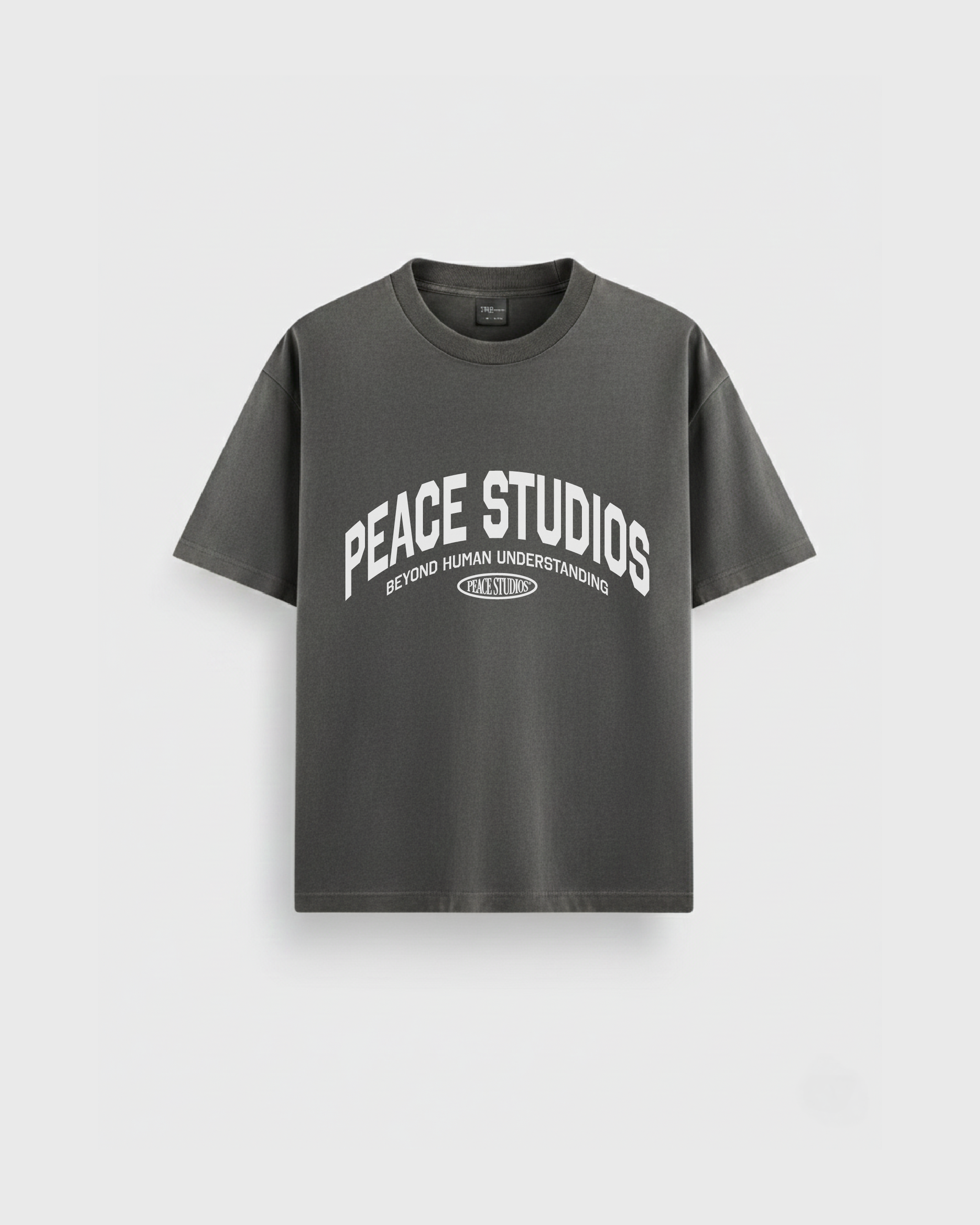 The Signature Dark Gray Washed Loose Fit Tee | Peace®
