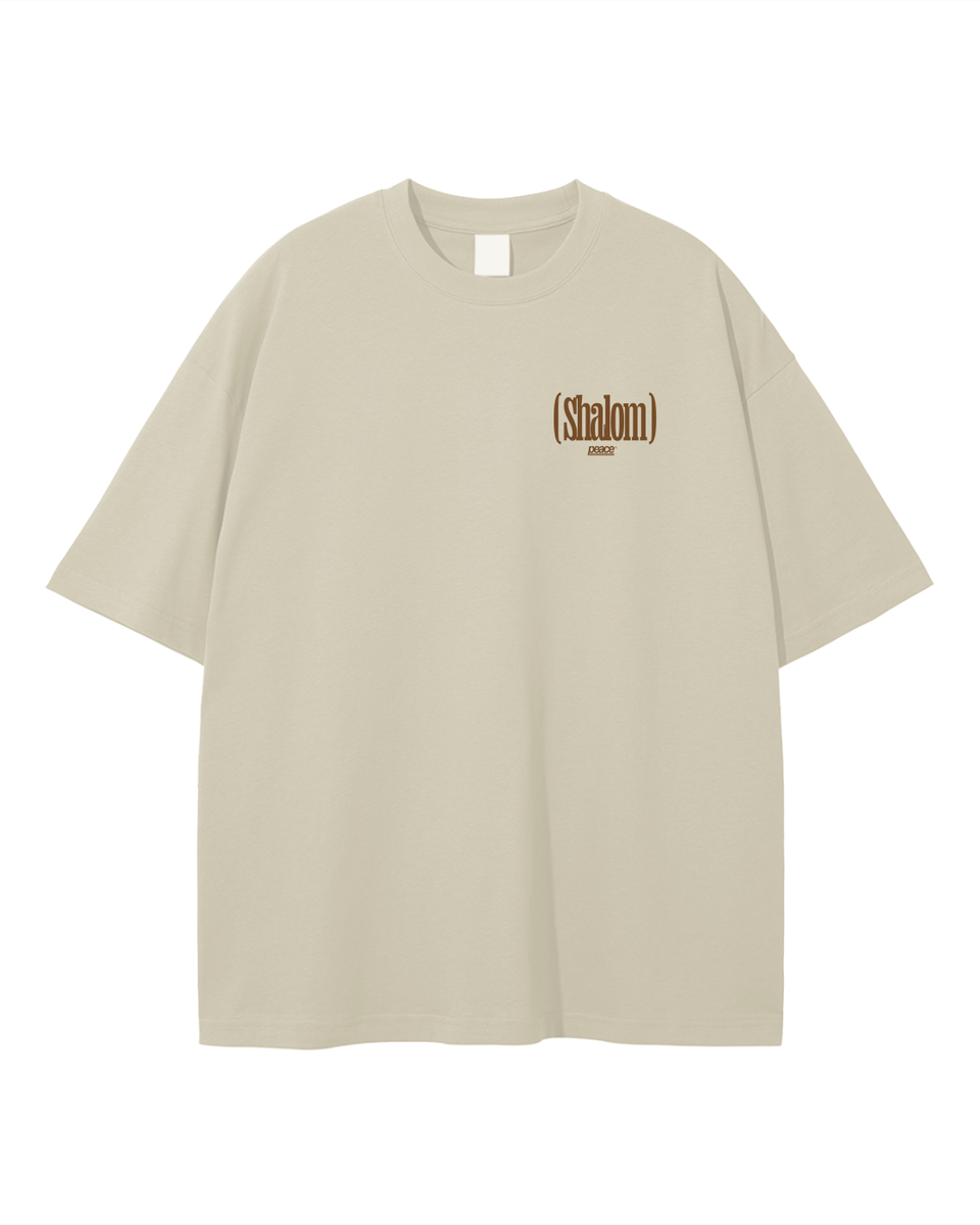 Shalom Official Beige Loose Fit Tee | Peace®