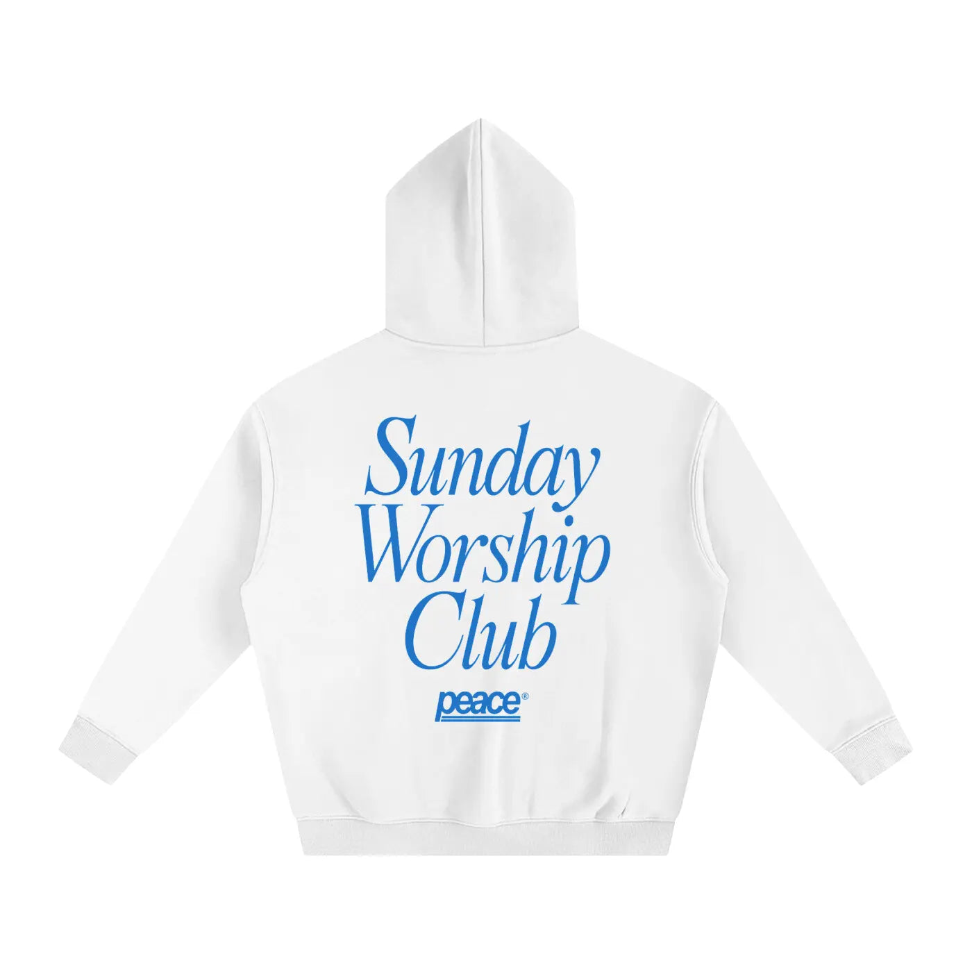 Sunday Worship Club White Oversized Heavyweight Hoodie | Peace® ODMPOD