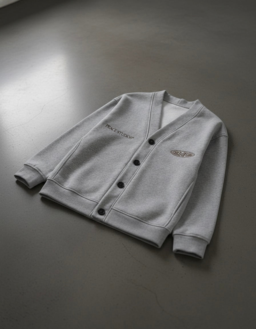 Child of God II Gray Essential Heavyweight Sweat Cardigan | Peace®