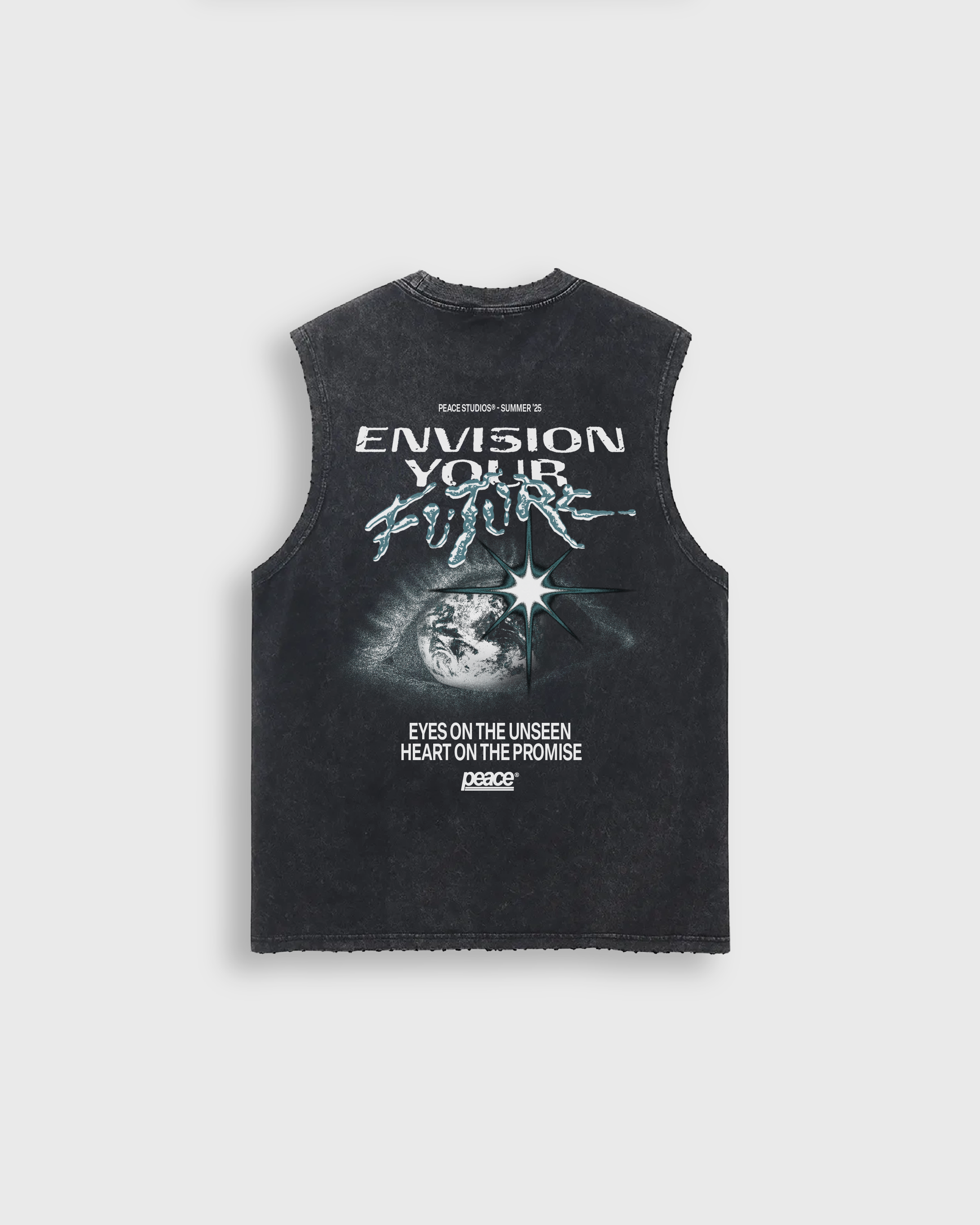 Envision Your Future Black Vintage Heavyweight Tank Top | Peace®