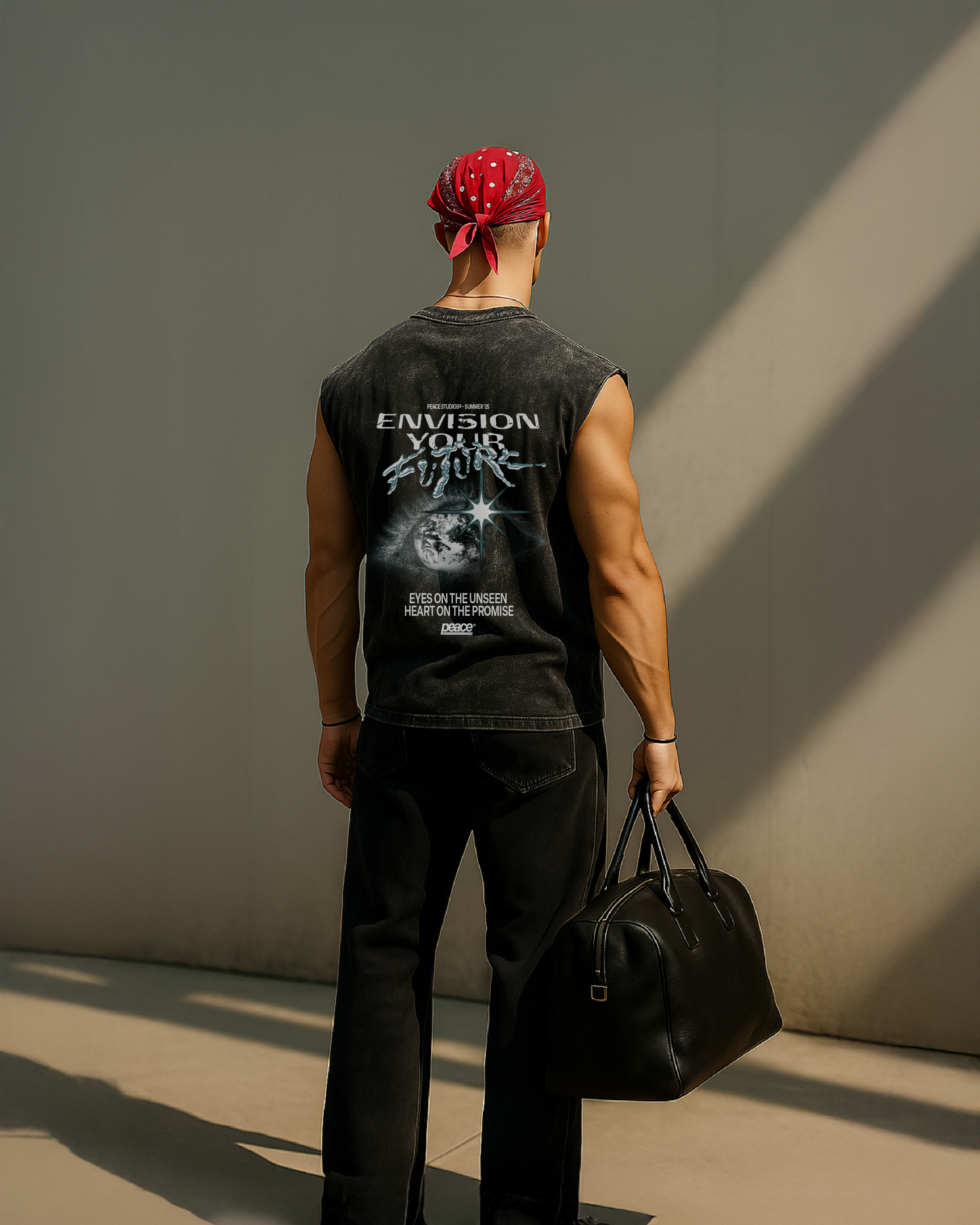 Envision Your Future Black Vintage Heavyweight Tank Top | Peace®