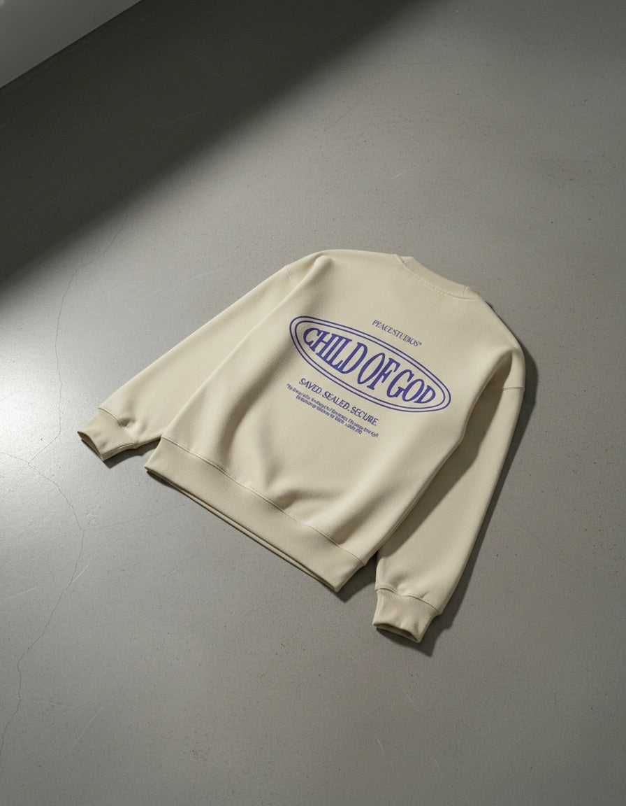 Child of God II Beige Heavyweight Essential Sweatshirt | Peace®